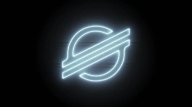 Neon Stellar simgesi bir süre sonra ortada belirir ve kaybolur. Neon kripto para sembolünün döngü canlandırması