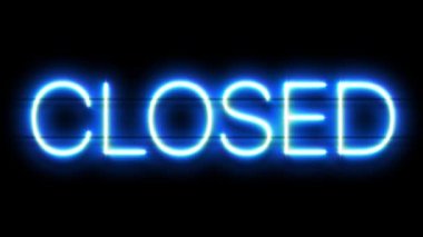 Siyah arkaplanda kapalı neon ışığı.