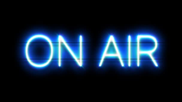 On Air neon sign appear on black background. — Stock video