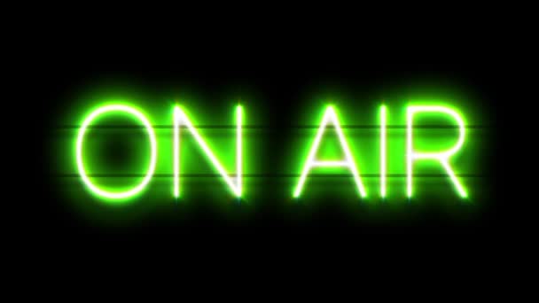 On Air neon sign appear on black background. — Stock Video