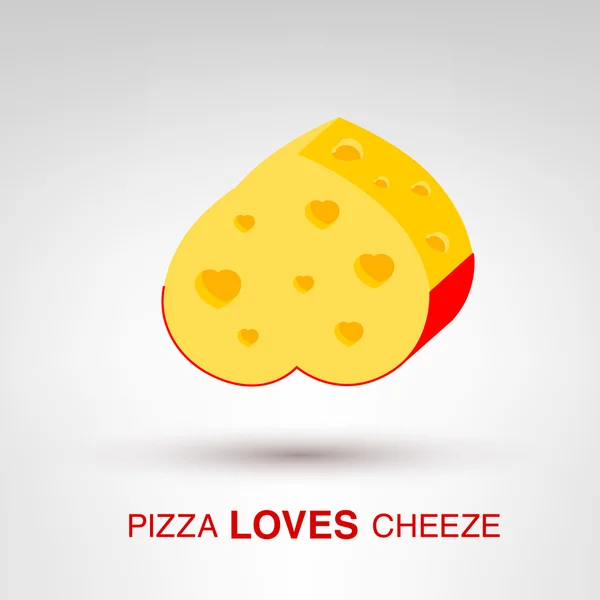 Pizzu miluje Cheeze — Stockový vektor