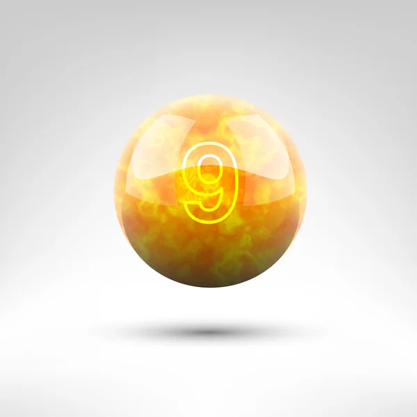 Bola de bolos naranja 9 libras — Vector de stock