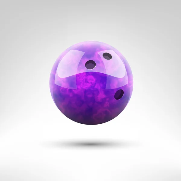 Bola de bolos violeta aislada — Vector de stock