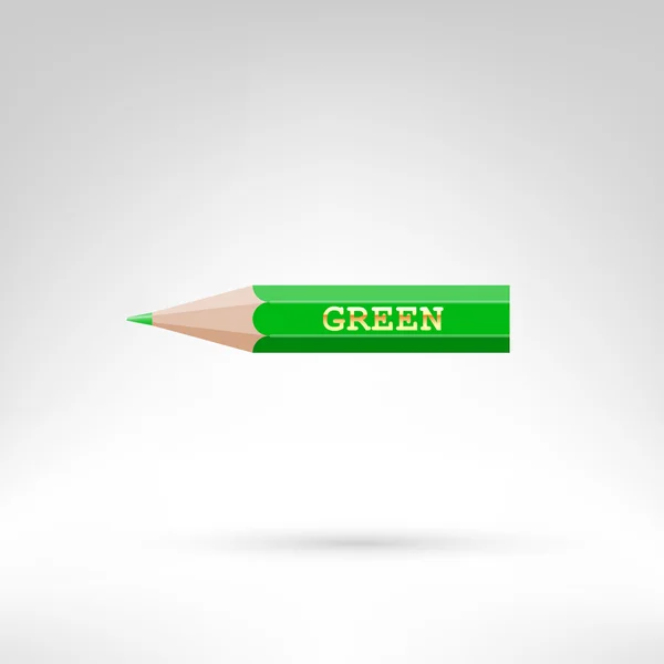 Lápiz de color verde — Vector de stock