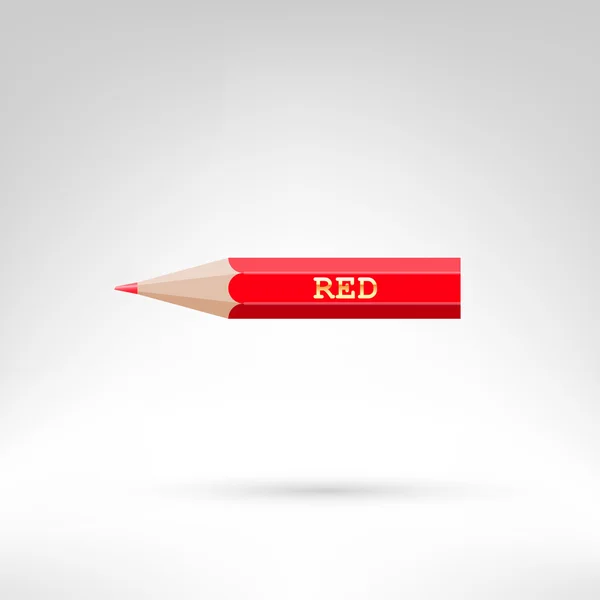 Lápiz de color rojo — Vector de stock