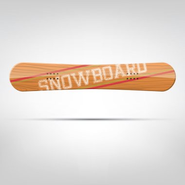 Ahşap snowboard illüstrasyon