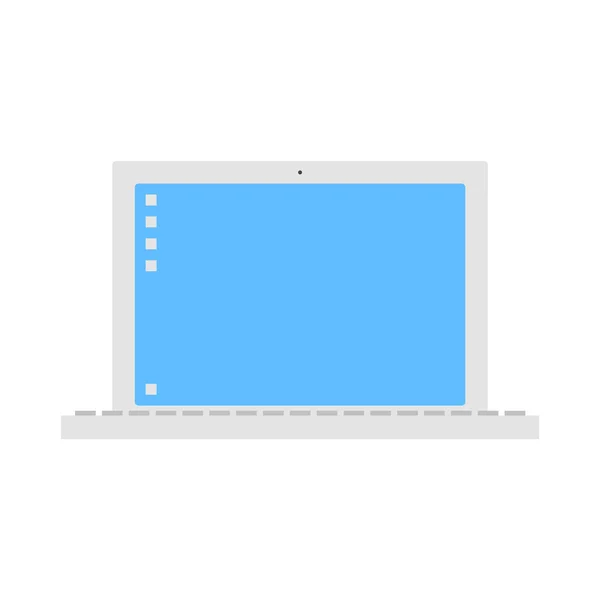 White vector laptop icon — Stock Vector