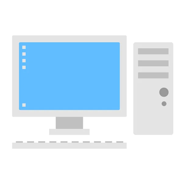 Computer mit weißem Monitor — Stockvektor