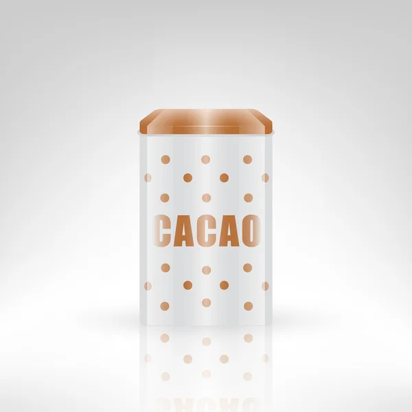 Retro cacao metal can — Stock Vector