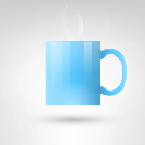 Heiße blaue Tasse mit Henkel — Stockvektor