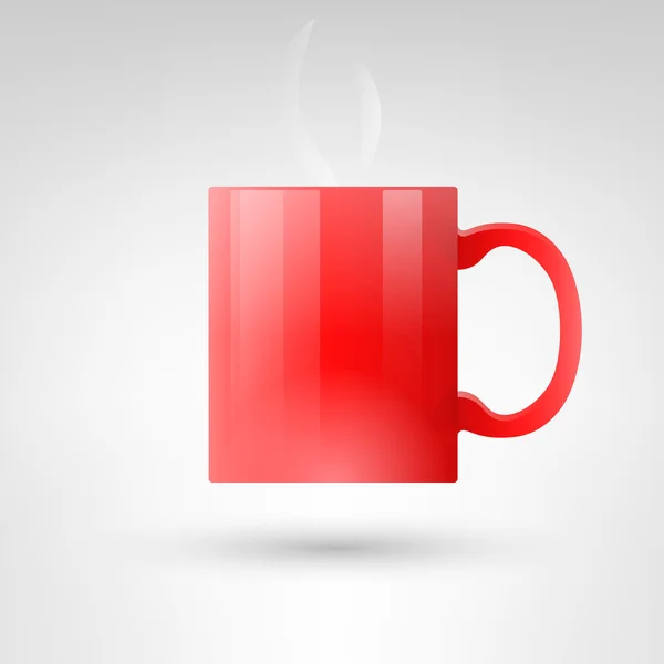Heiße rote Tasse mit Henkel — Stockvektor
