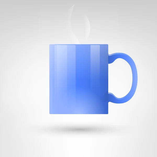 Heiße blaue Tasse mit Henkel — Stockvektor