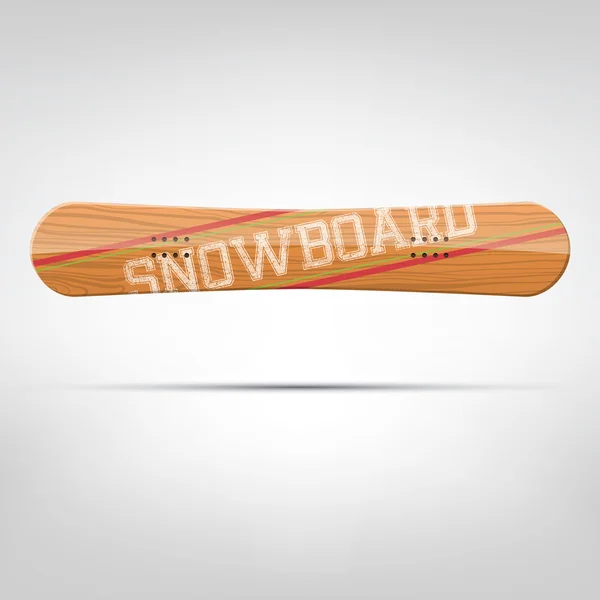 Ilustración de snowboard de madera — Vector de stock