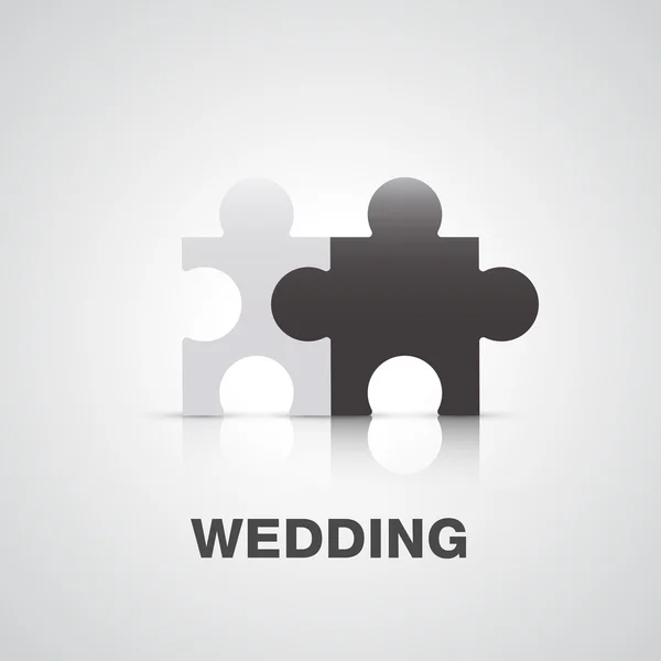 婚礼拼图概念 — 图库矢量图片