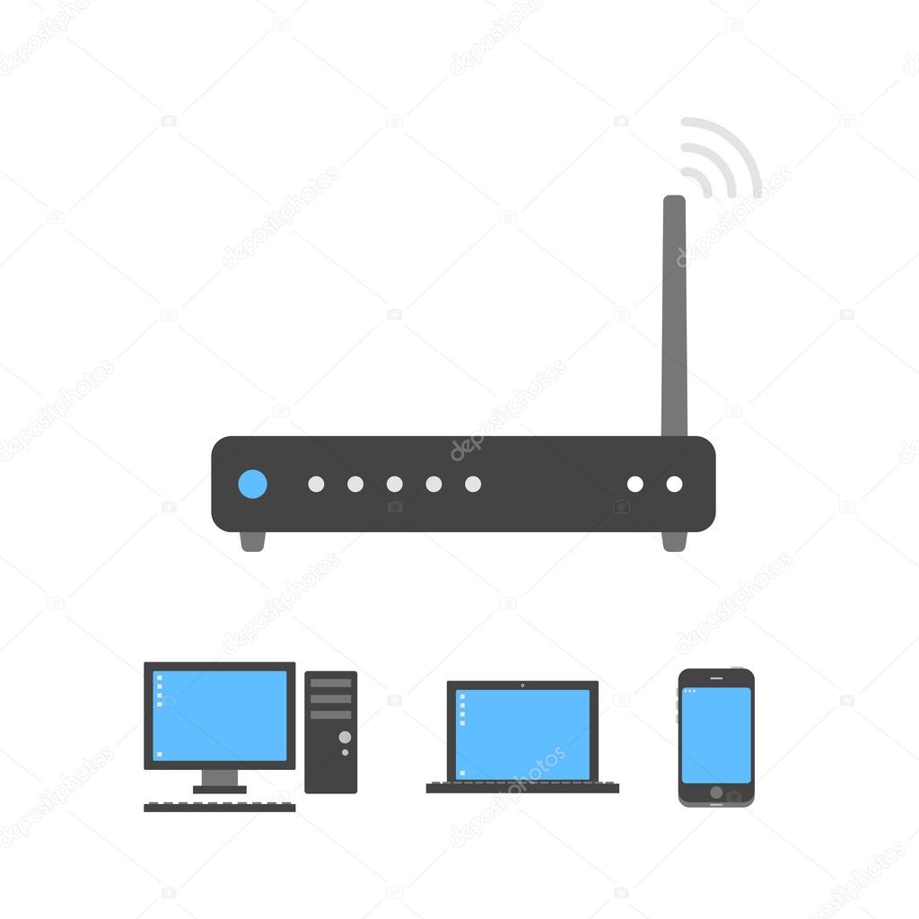 Black wi-fi router icon