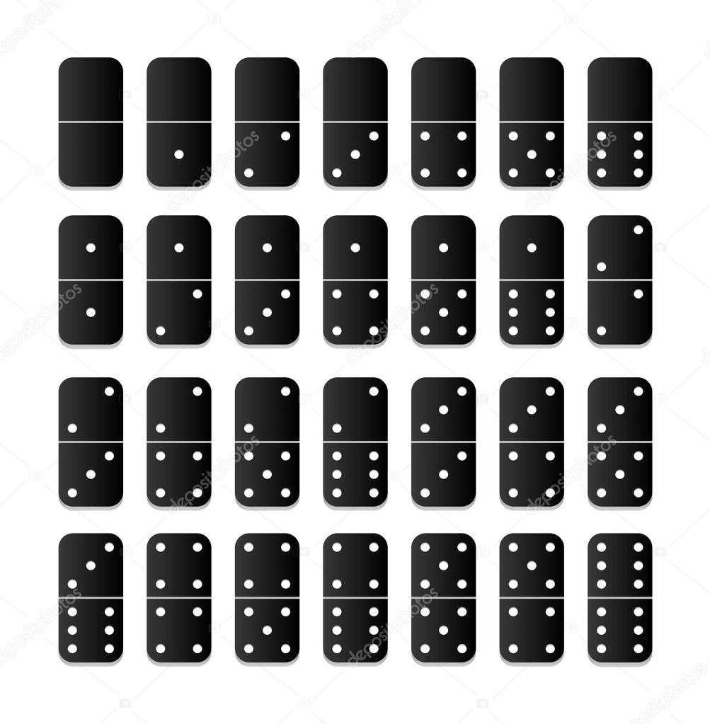 Full set of domino tiles