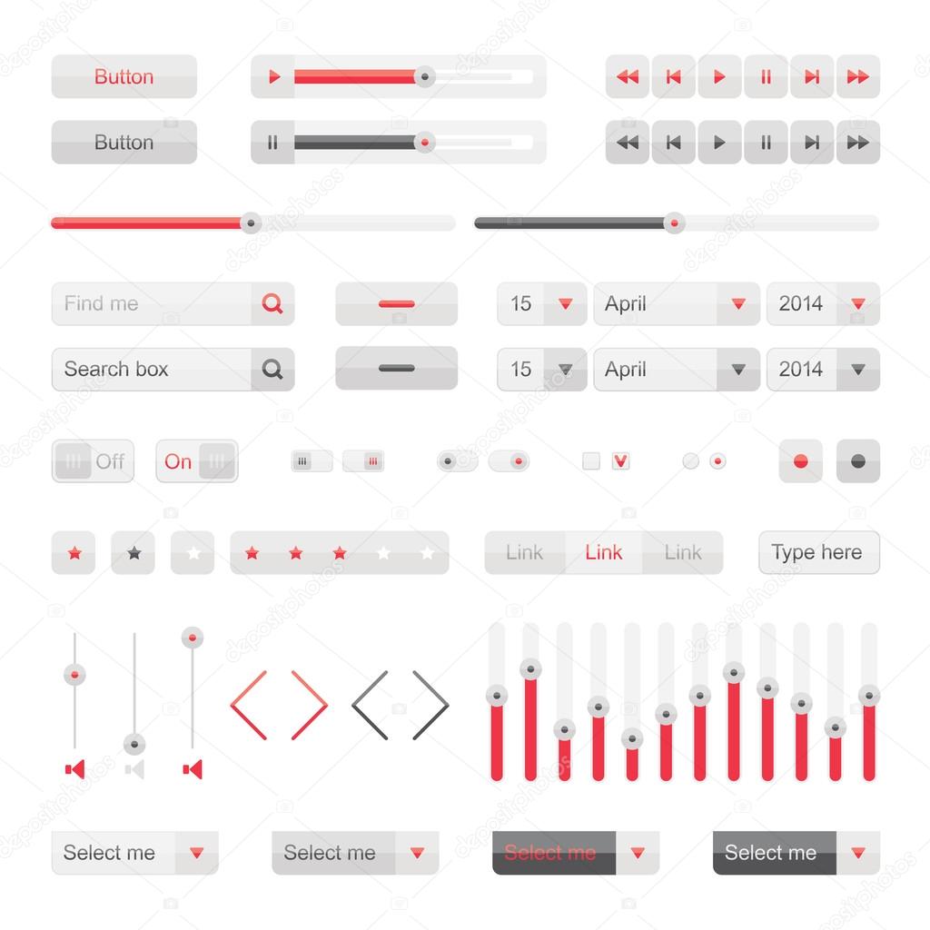 Red  UI elements