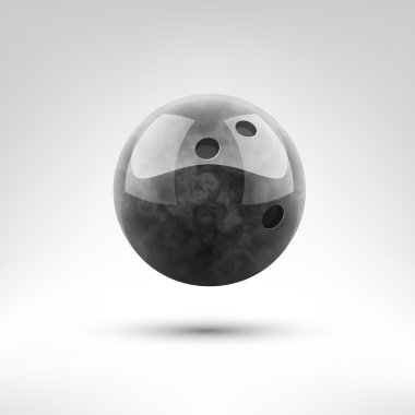 İzole siyah bowling topu
