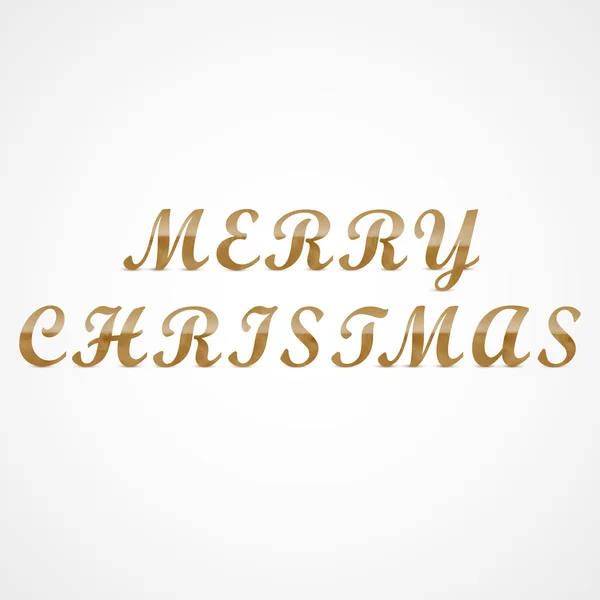 Veselé Vánoce zlatý text — Stockový vektor