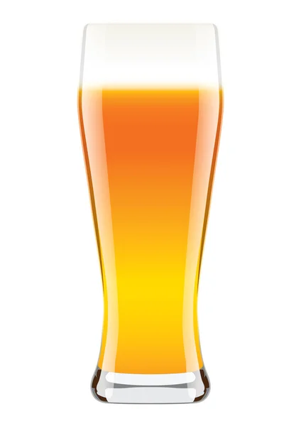 Vidrio aislado de cerveza — Vector de stock