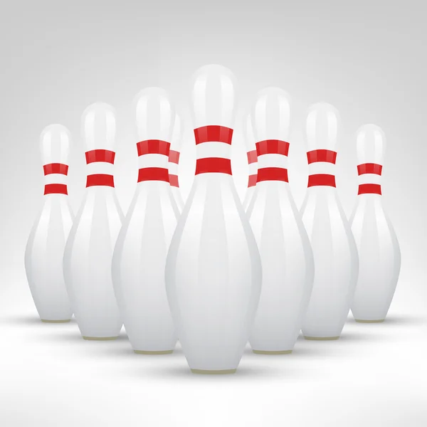 3D render av bowling stift — Stock vektor