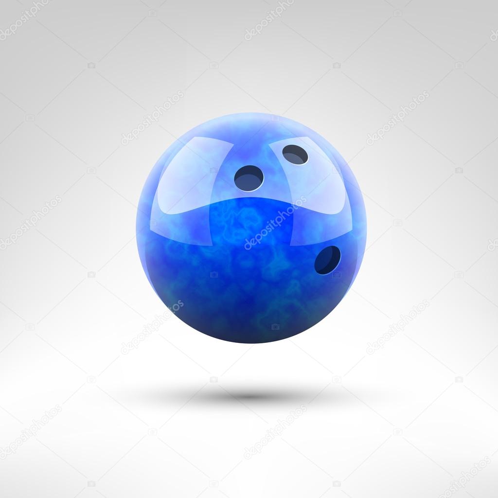 Isolated blue bowling ball