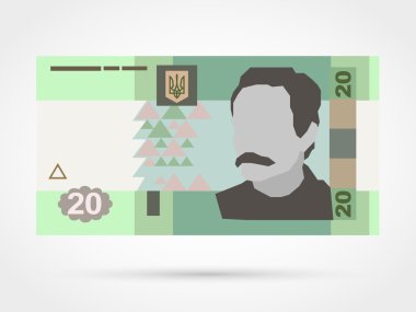 Yirmi Ukraynalı hryvnia banknot