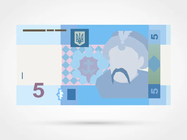 Five  ukrainian hryvnia banknote — Stock Vector