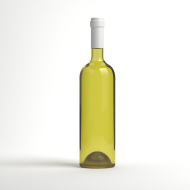 Bir şişe beyaz şarap.