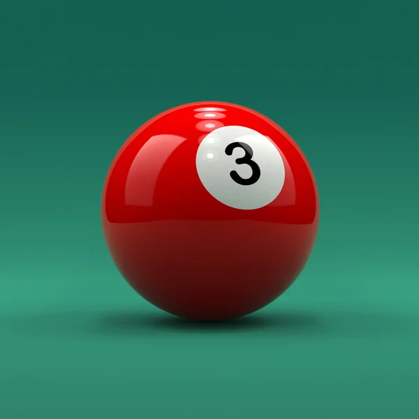 Billiard ball number 3 — Stock Photo, Image