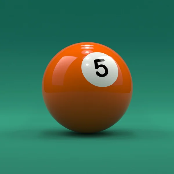 Billiard ball number 5 — Stock Photo, Image