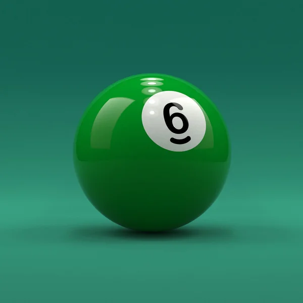 Billiard ball number 6 — Stock Photo, Image