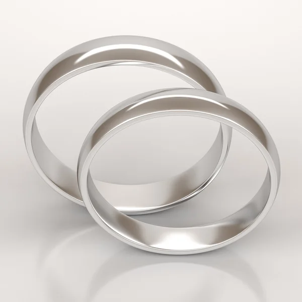 Silver wedding rings — Stock Photo, Image