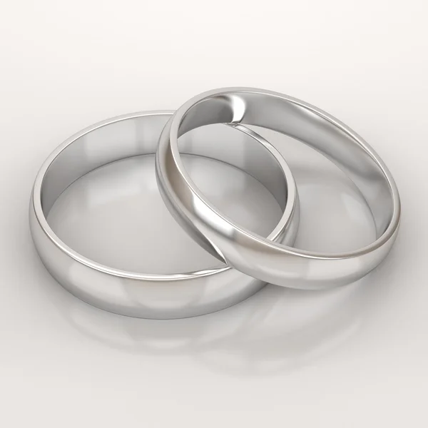 Anelli da sposa in argento — Foto Stock