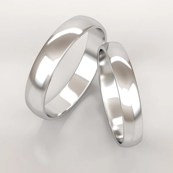 Anéis de casamento de prata — Fotografia de Stock