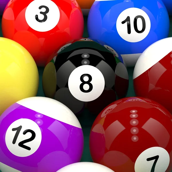Black 8 billiard ball — Stock Photo, Image