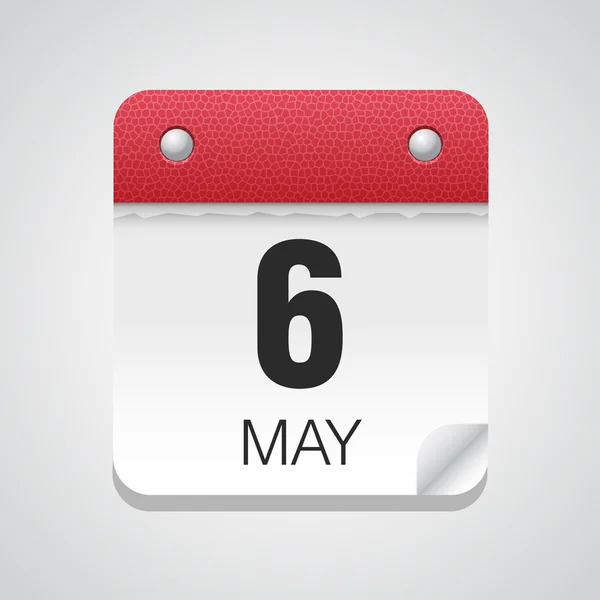 Calendario semplice con il 6 maggio — Vettoriale Stock