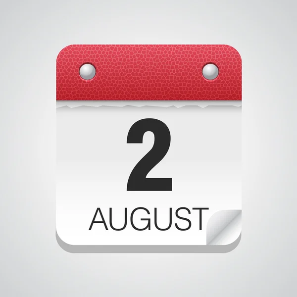 Calendar icon with August 2 — Stock Vector