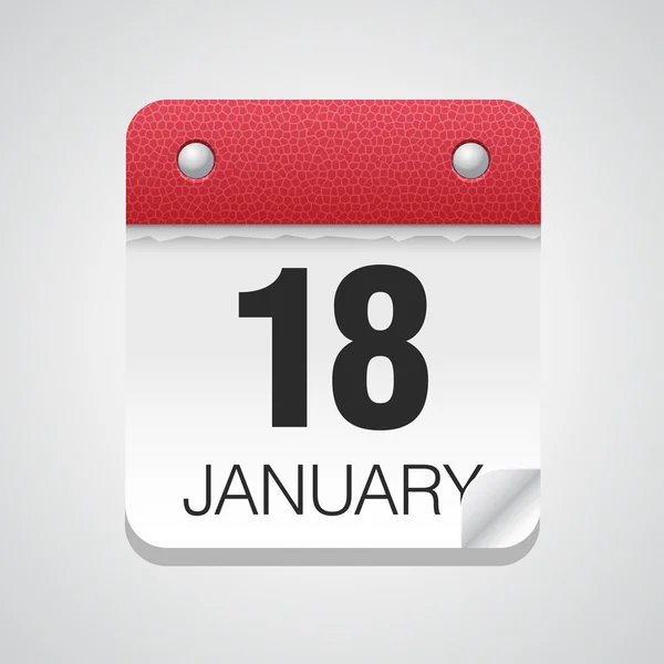 Icono del calendario con 18 de enero — Archivo Imágenes Vectoriales