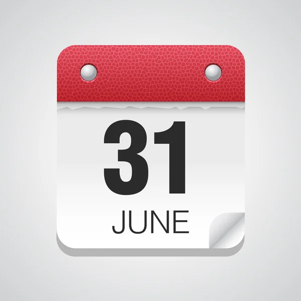 Calendario simple con 31 de junio — Vector de stock