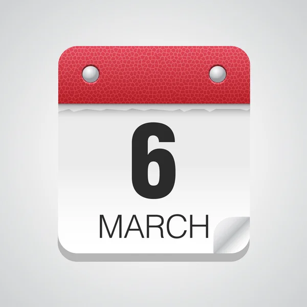 Calendário simples com 6 de março —  Vetores de Stock