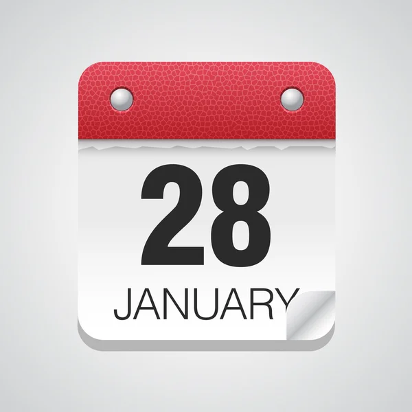 Calendar icon with January 28 — Stock Vector