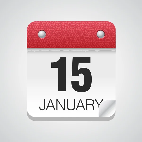 Calendar icon with January 15 — Stock Vector