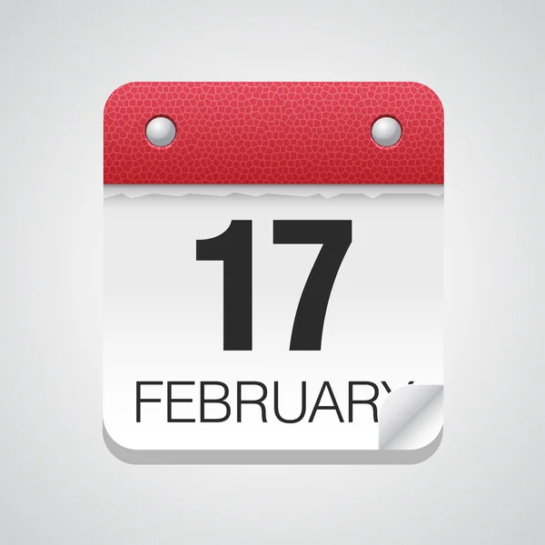 Icono del calendario con 17 de febrero — Vector de stock