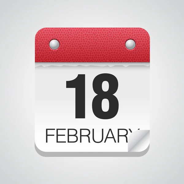 Ícone de calendário com 18 de fevereiro — Vetor de Stock