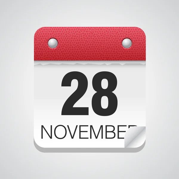 Simple calendar with November 28 — Stock Vector