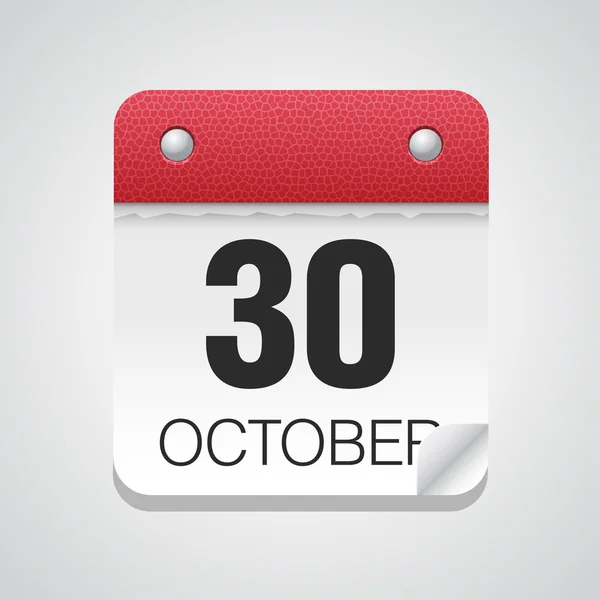Calendario simple con 30 de octubre — Vector de stock