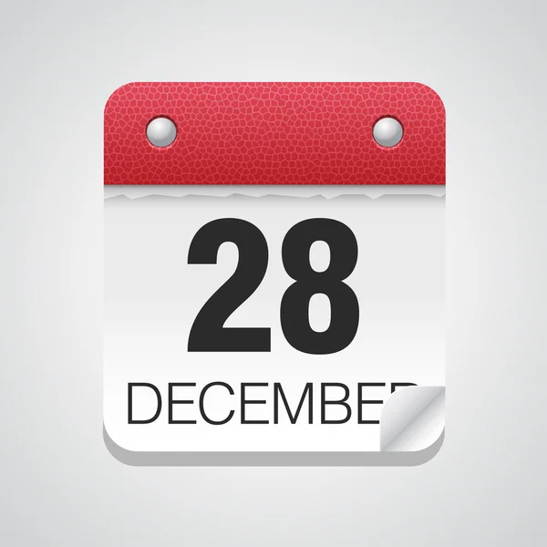 Icona del calendario con 28 dicembre — Vettoriale Stock