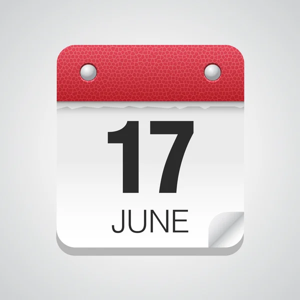 ปฏิทินง่ายๆ กับวันที่ 17 มิถุนายน — ภาพเวกเตอร์สต็อก