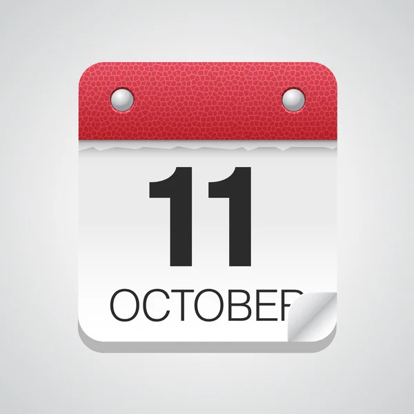 Enkel kalender med 11 oktober — Stock vektor